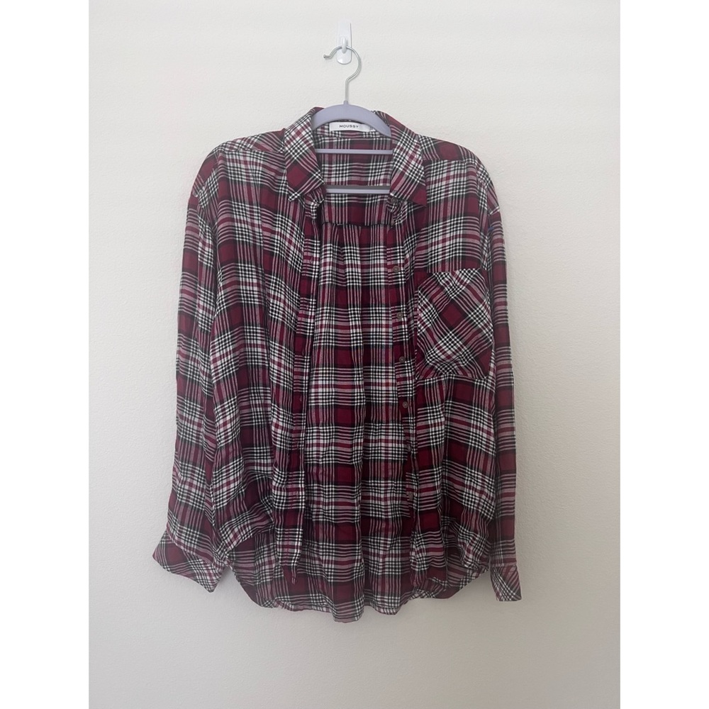 Moussy Red Plaid Button Down